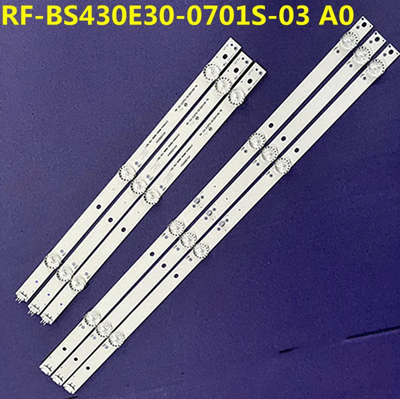 1set=6PCS LED Backlight Strip 7 lamps RF-BS430E30-0701S-03 For REB-LE43DS5500 H-LED43ES5004 2Y6205H4