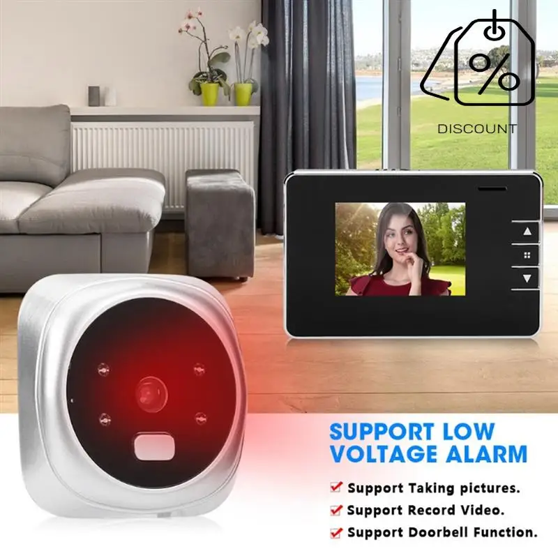 AS95-Home Anti-Theft Monitoring Electronic Doorbell Cat's Eye With 2.8-Inch Display Screen With Video And Photo Function