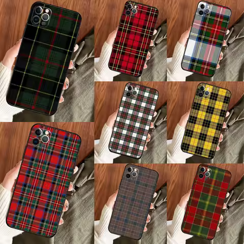 Clan Stewart Tartan Plaid Pattern Phone Case For Samsung Galaxy S25 Ultra S20 S21 S22 S23 S24 S9 S10 Plus S24 FE Back Cover