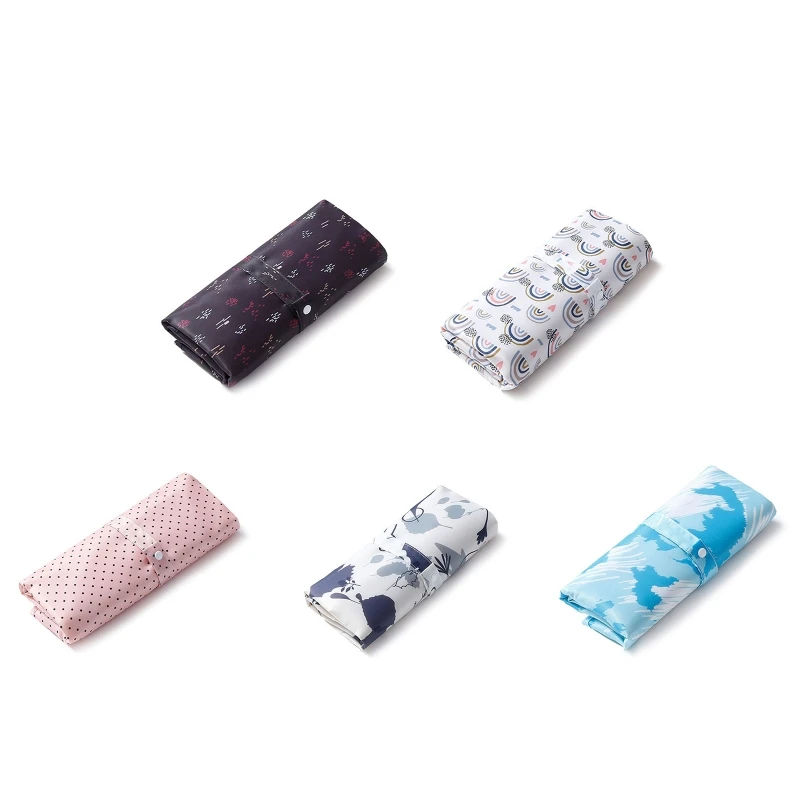 

RIRI Portable Waterproof Diaper Changing Mat Nylon Foldable Nappy Pad Supplies for Baby Girls Boys Outdoor Traveling Washable