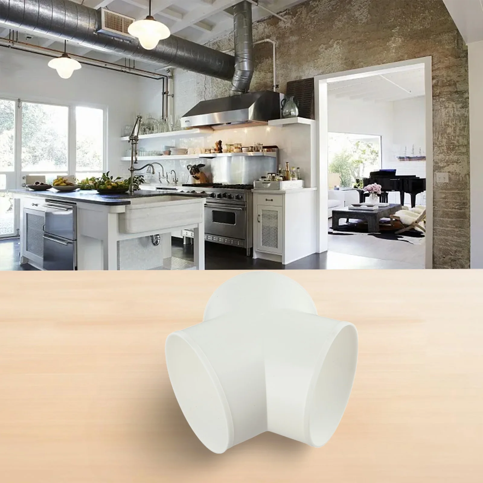 For Extractor Fan and Range Hood PVC Y Shape Ducting Splitter Connector for Optimized Airflow and Ventilation Systems