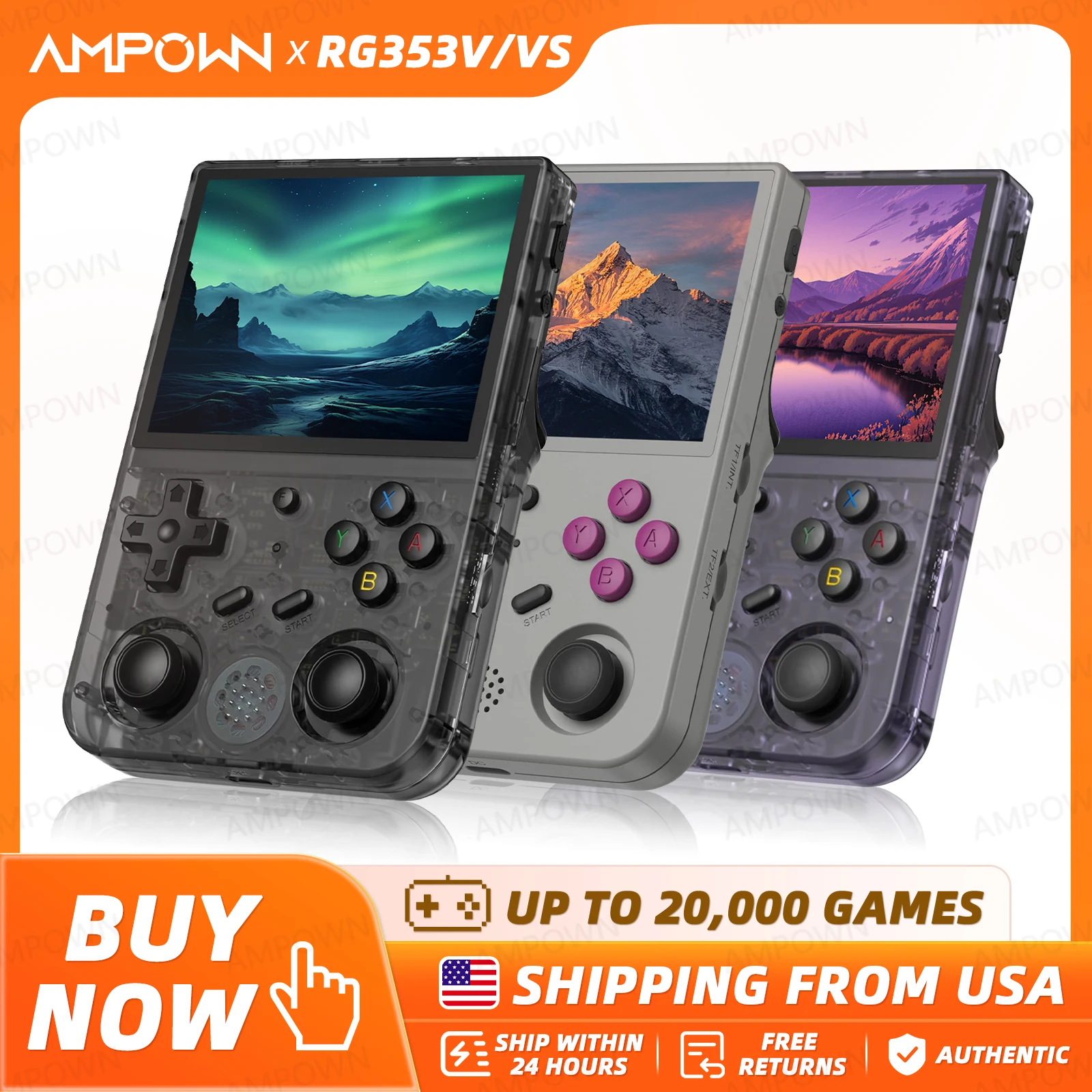 

ANBERNIC RG353V RG353VS Handheld Game Console 3.5'' IPS Screen HDMI Output Android Linux OS Supports Wift Built-in 20000 Games