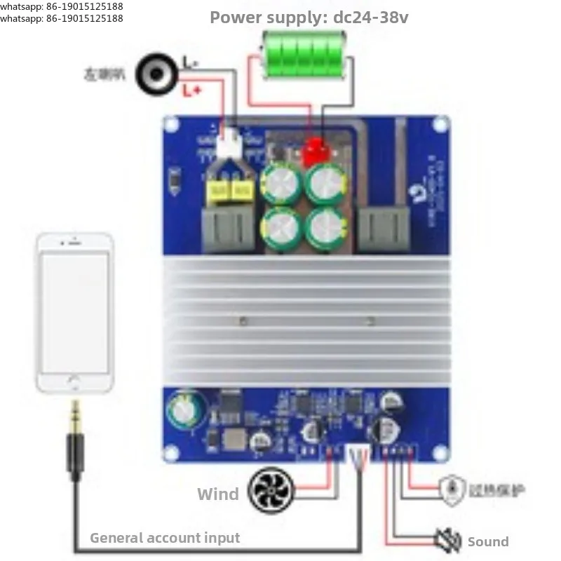 Mono TPA3251 Subwoofer Class D Audio Power Amplifier 200W*2 High Power Digital Power Amplifier Board Bluetooth Sound Box
