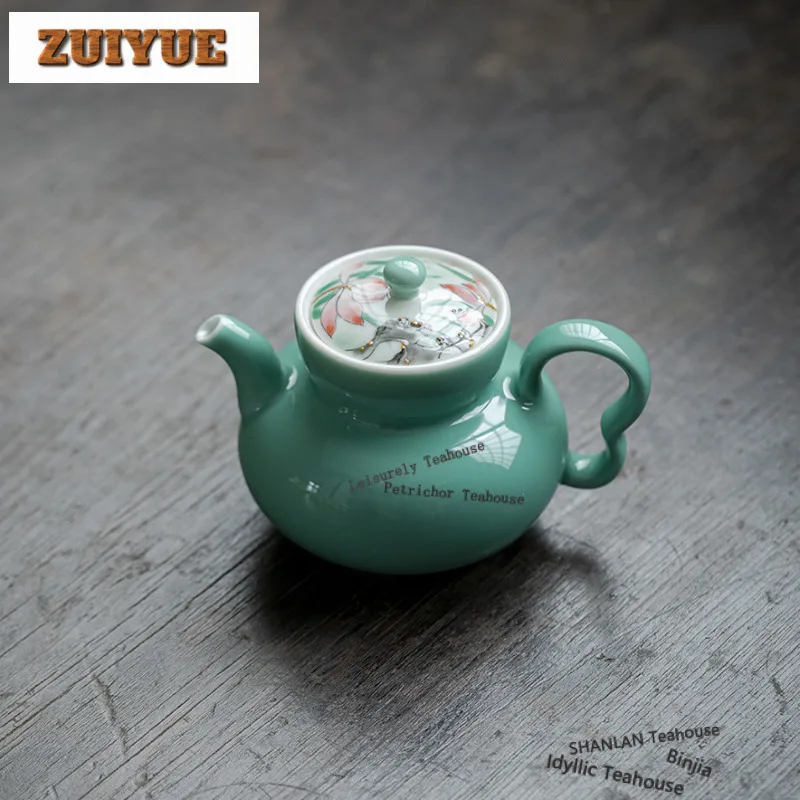 140ml Hand-painted Orchid Teapot Zen Tea Infuser Pot Tea Maker Kettle With Filter Dahongpao Tableware Accessories Collection