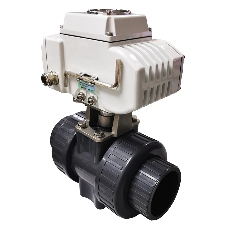 dn65 dn80 pvc 50mm electric actuator plastic motorized 220v electric water control ball valve