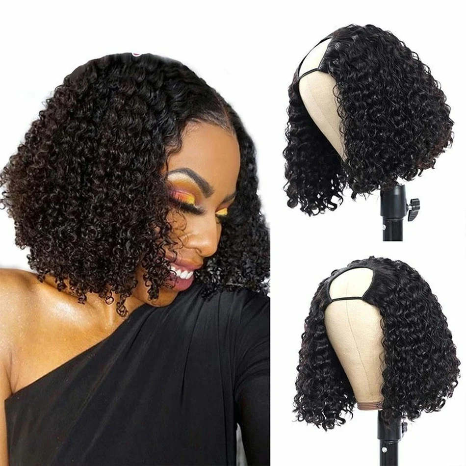 

V Part Wig Human Hair No Leave Out V Part Wig Glueless Brazilian Remy Curly Human Hair Wigs for Women V Shape Kinky Curly Wig