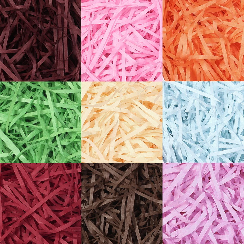 100-200g/Beutel Bunte Raffia-Papierflocken als Füllmaterial für Geschenkverpackungen, Weihnachtsgeschenkboxen, Geschenkkörbe und Verpackungsfüllungen – Detail 3