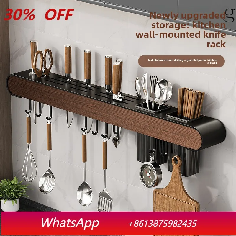 

YJQ kitchen wall-mounted tool holder household multi-functional storage rack chopsticks knives non-punching storage rack