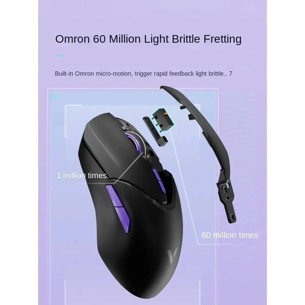 Imagem -05 - Mouse para Jogos sem Fio Modopaw3398 Ajustável 26000dpi Leve 4k com Fio 8k Bluetooth Fps Ergonômico Escritório Rapoo-vt9pro