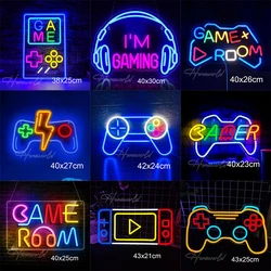 Gamer Neon Sign LED Gamepad Neon Light Game Controller Custom Logo Decor Room Wall Shop Party Birthday Gift Internet Cafe