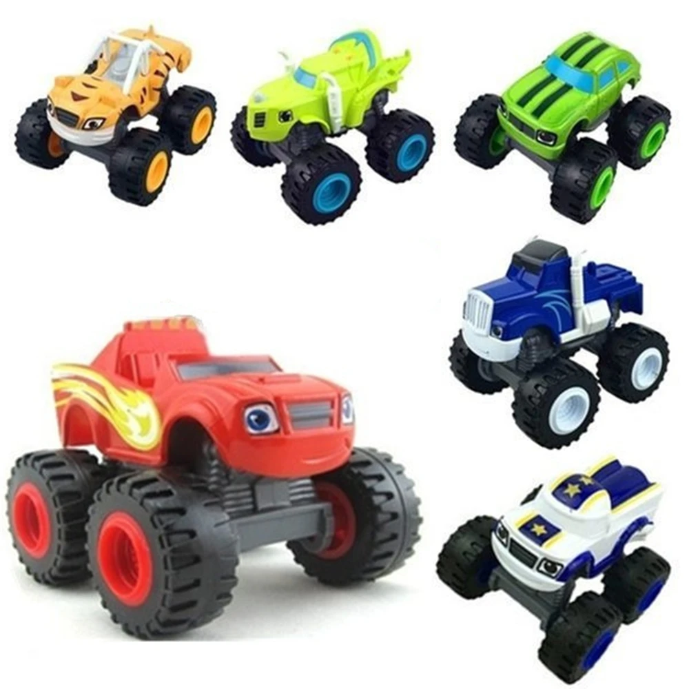 Monstres Camion Jouets pour Enfants, Dessin Animé Machines Voiture Russe Classique Blaze Modèle Véhicules Camion Inboulon Figure Jeu pour Enfants,