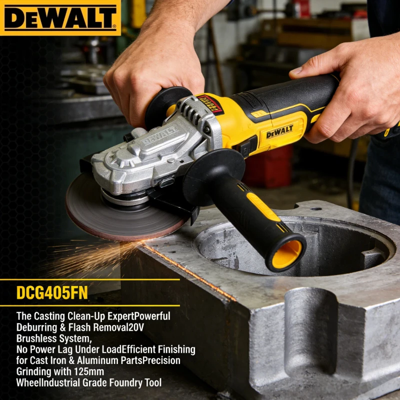 

DEWALT DCG405FN 125mm Brushless Angle Grinder: 9000RPM Lithium Battery Cutter & Polisher (Bare Tool)