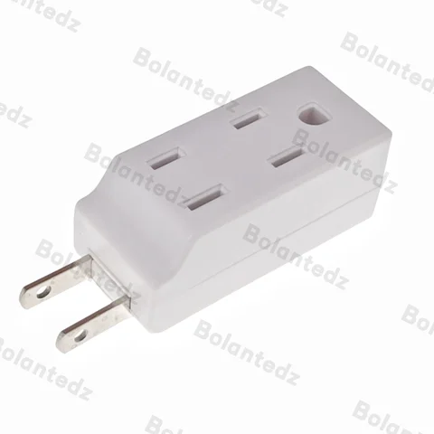 3 in 1 American Standard Power Plug Adapter US 2 Pins Male To Female NEMA 1-15R US 2 Pin To 3 pins Socket