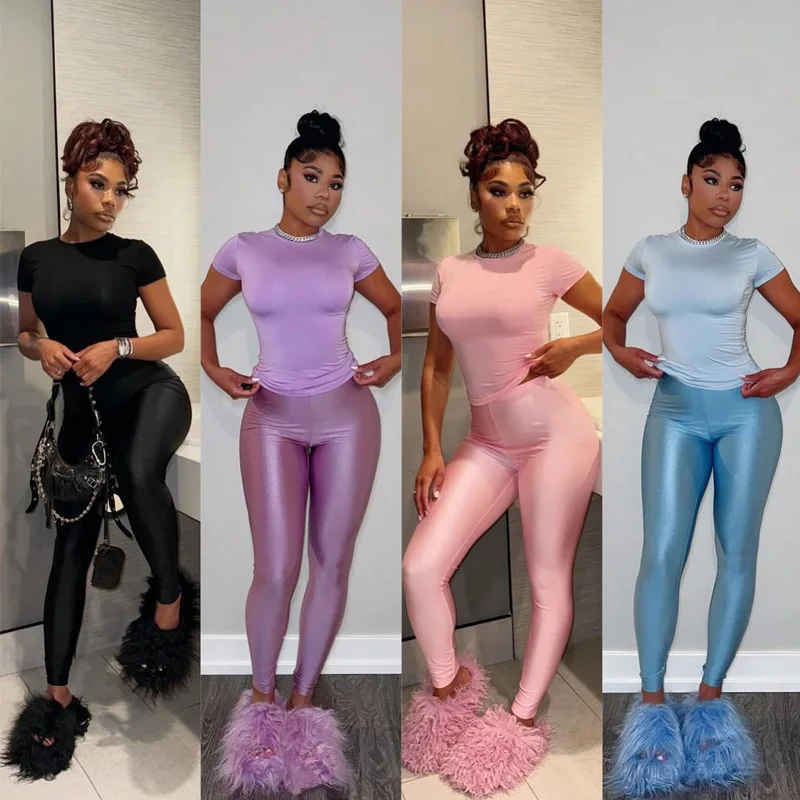 

Crop Top Skinny Pants 2 Piece Sets Women 2024 Sexy Autumn Clothes Solid Tracksuits Jogger Sweatsuit Two Piece Pant Sets Outfits