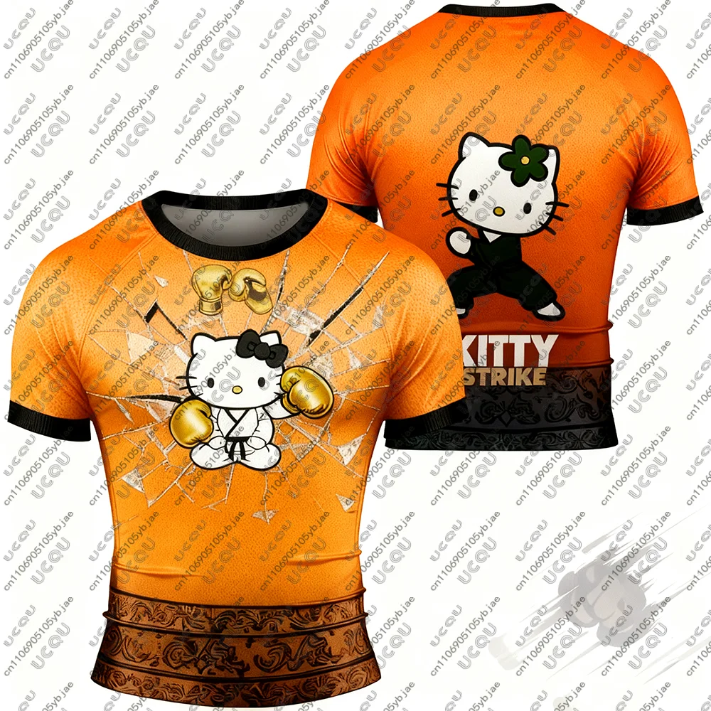 2026 الرجال الفتيان الاطفال الفتيات الملاكمة رياضة BJJ MMA السراويل مرحبا كيتي جيو جيتسو القتال المحملة الأعلى بنطال رياضي تي شيرت السراويل طفح الحرس