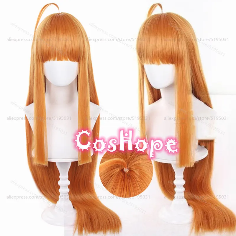 Futaba Sakura Cosplay Wig 100cm Long Straight Orange Wig Cosplay Anime Cosplay Wigs Heat Resistant Synthetic Wigs