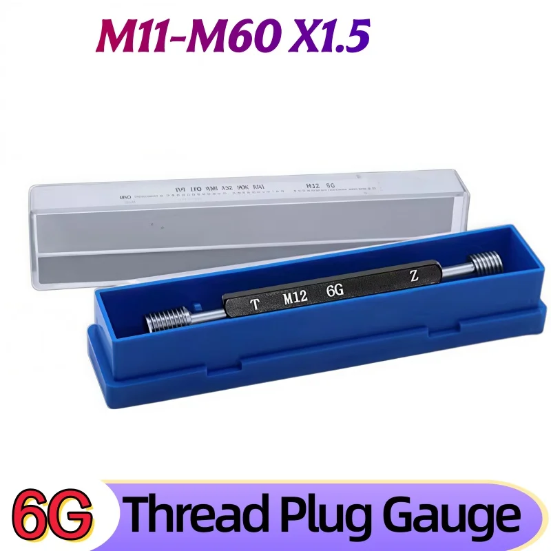 1pcs-fine-thread-plug-gauge-tolerance-6g-m11-m12-m13-m14-m16-m20-m30-m40-m50-m60-thread-distance-15-steel-mer-cury-gage