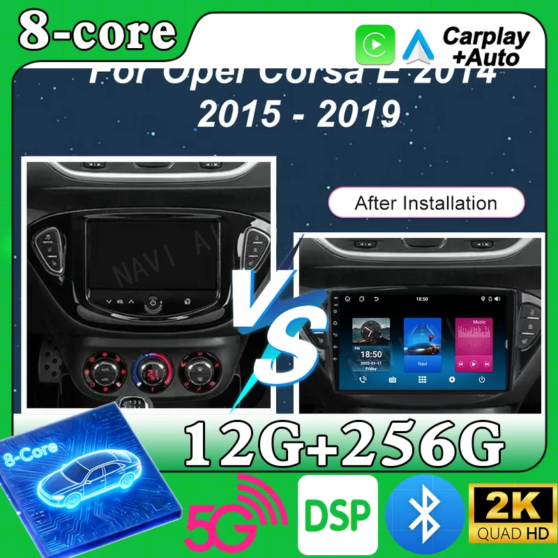 Car Radio Multimedia Player For Opel Corsa E 2014 2015 - 2019 Auto GPS Navigation Carplay Auto Stereo Monitor DVD WIFI No 2 din