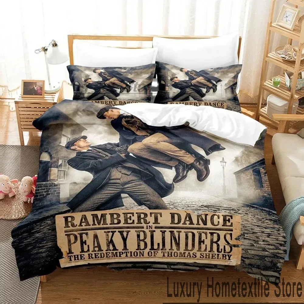 3D Print Peaky TV Blinders Bedding Set Double Twin King Duvet Cover Comforter Pillowcase Boys Girls Adults Bedroom