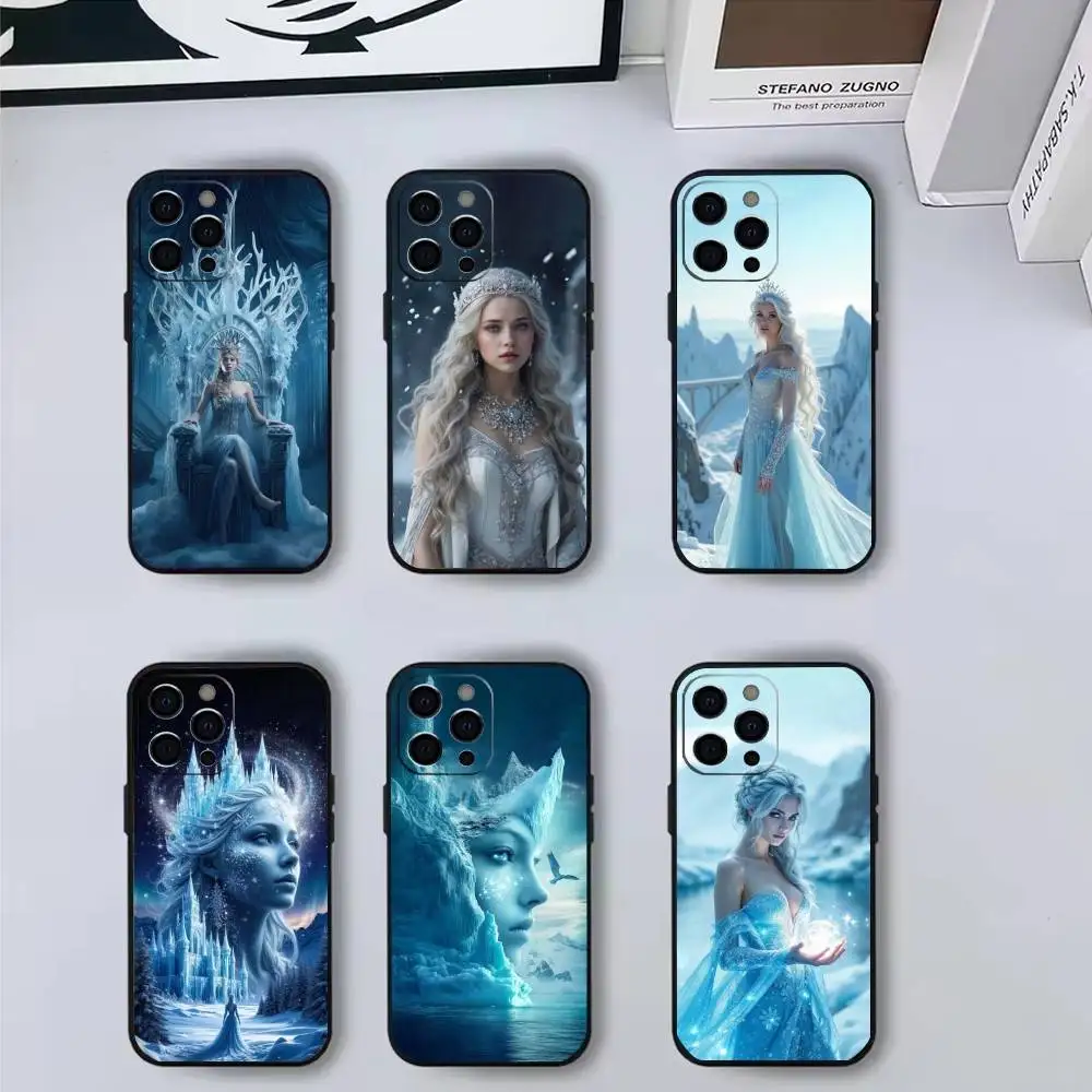 

Beautful Ice Q-Queen Phone Case For iPhone17,16,15,14,13,12,11 Plus,Pro Max Soft Black Cover