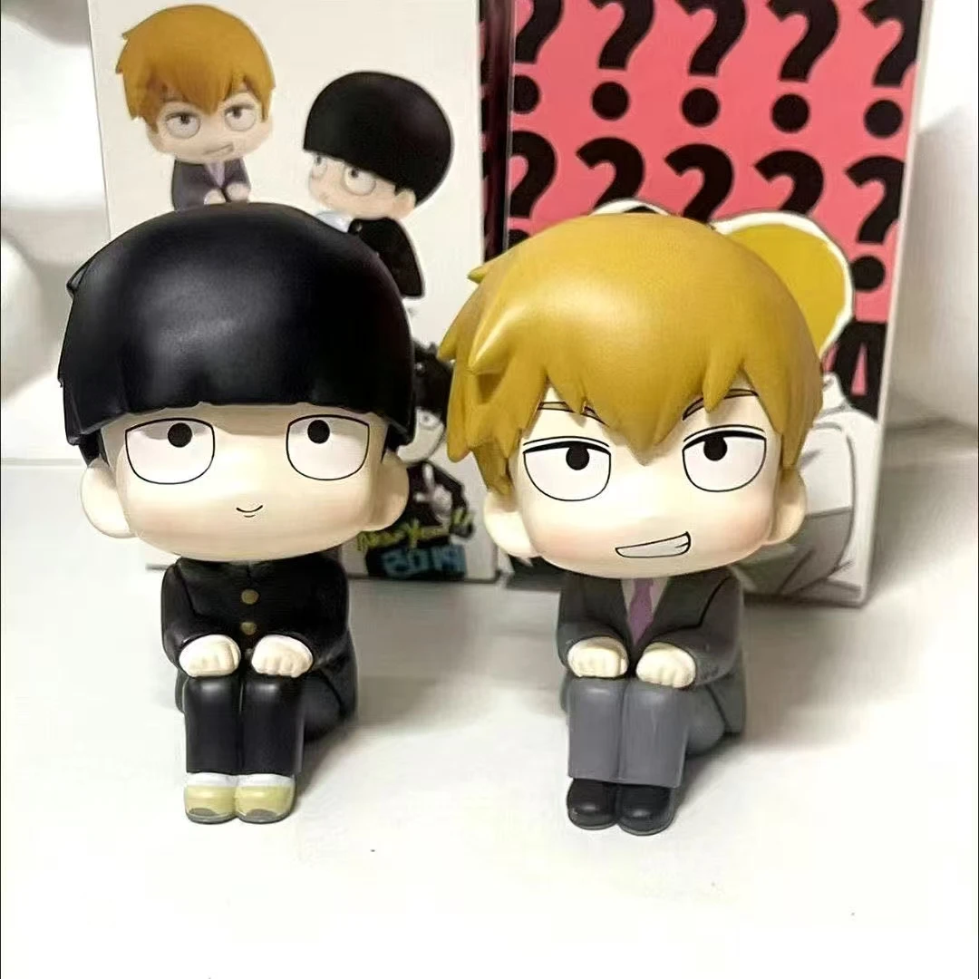 10cm Mob Psycho 100 Figurki Anime Gk Reigen Arataka Edycja Q Kawaii Siedząca Dłoń Model Lalka Ozdoby Kolekcjonerskie Zabawki Prezent