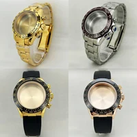 Caja de Reloj para Hombre de 39 mm en Oro Rosa Plateado, Caja de Acero para Daytona VK63 OS20 con Movimiento de Cuarzo, Accesorios para Reloj, Compatible con Correa de 20 mm