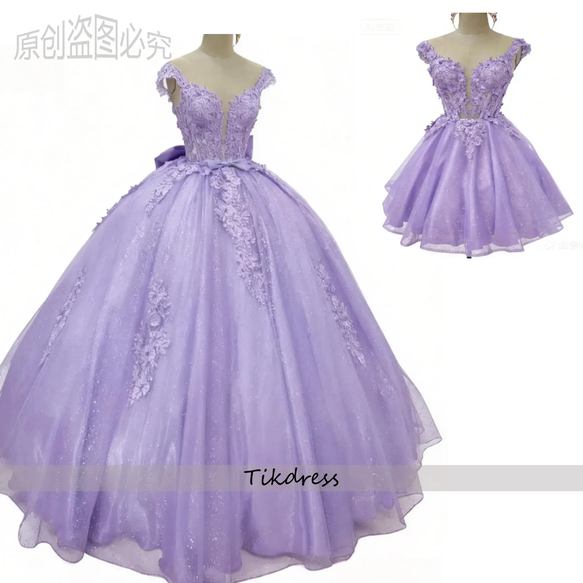 Luxo 2 em 1 vestidos de 15 quinceañera 2026 curto lilás vestidos de 15 anos xv para flor frisado doce 16 vestido de aniversário