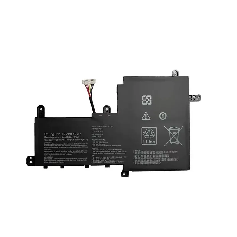 Replacement Battery B31N1729 11.52V 42Wh High Capacity Li ion for Asus S5300F S5300U S530U X530F Laptop Long Life Safe Quality