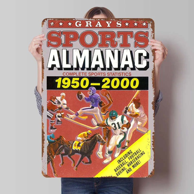 Back to the Future Almanac Printed Posters Customizable Wall Art Retro Vintage Metal Tin Signs for Home Room Bedroom Decorations