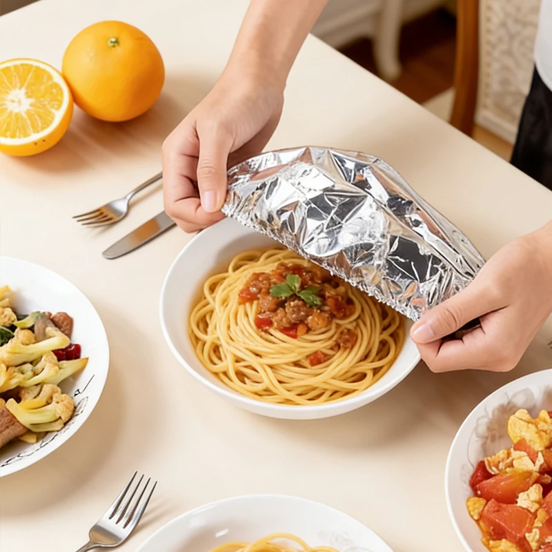 Household Food Grade Reusable Aluminum Foil Film for Heat Insulation and Heat Preservation Suitable for Oven Takeaway Picnic
