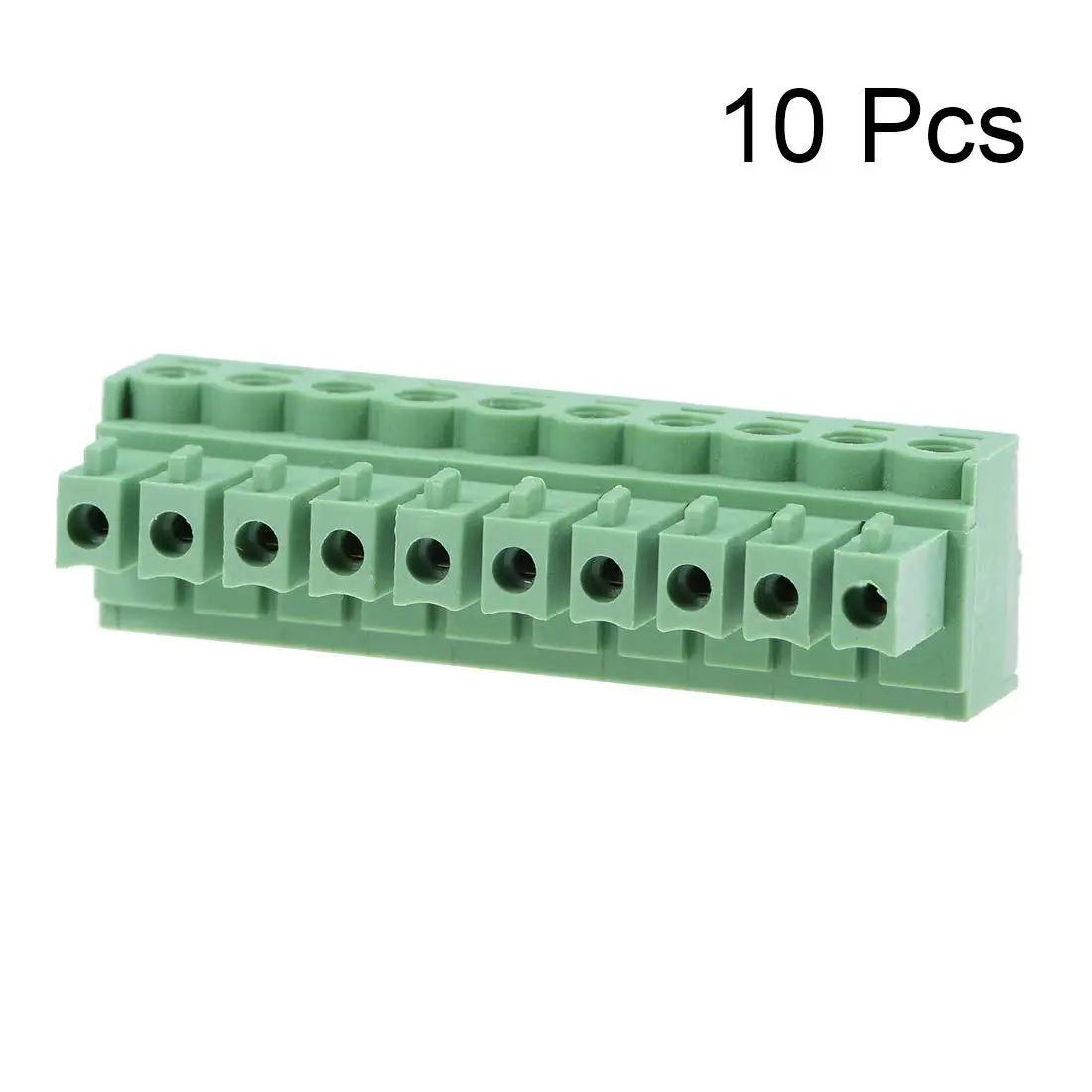 Keszoox 3.81mm Phoenix Connectors 10Pcs AC300V 10A 3.81mm Pitch 10P Flat Angle Needle Seat Insert-in PCB Terminal Block