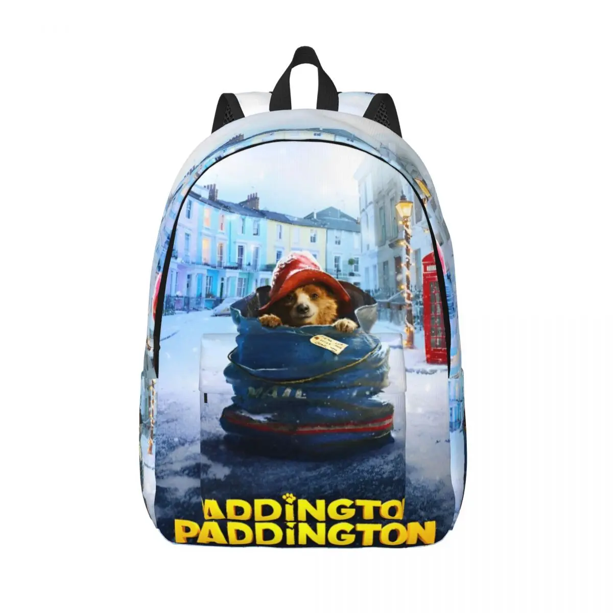 영국 패딩턴 다크 브라운 베어 쿨 배낭 야외 고등학교 작업 귀여운 영화 만화 데이팩, 남성 여성 노트북 캔버스 가방