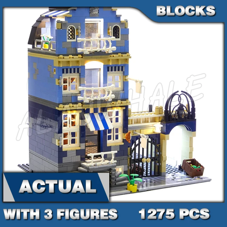 

1275pcs Modular Street View Brick 3-story European Market Balcony 15007 Building Blocks toys GIfts Compatible With Model