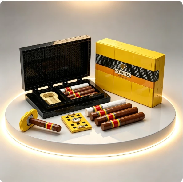 2026 NEW MOC 480+PCS Brand Cigar Box And Cigarette Model Kit  Collectible Display Ornament Festival Party Gifts