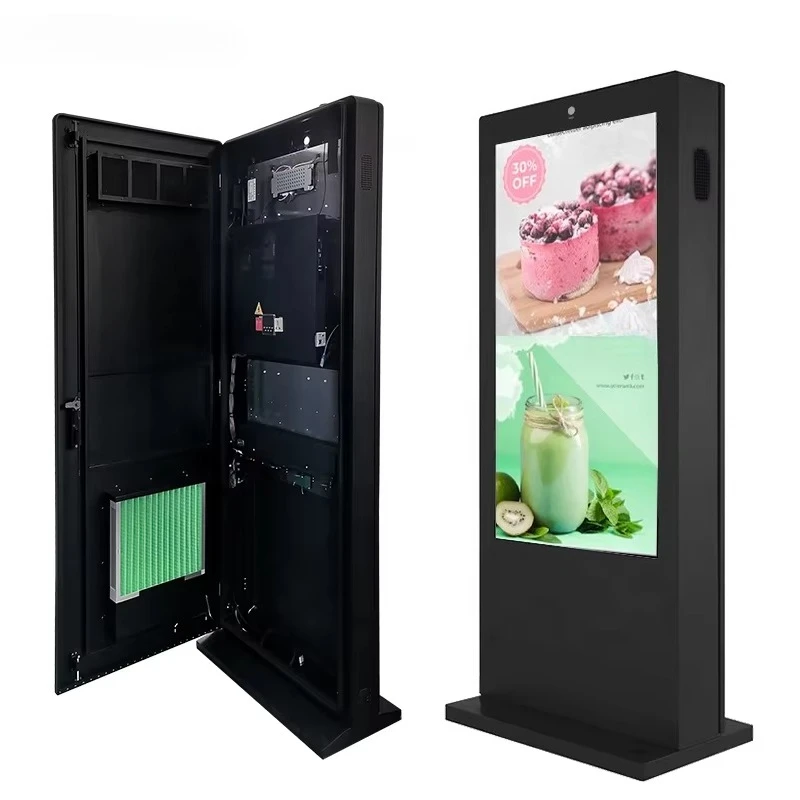 43-85 Inch Floor Standing Waterproof Android Wifi Advertising Screen Outdoor Totem Digital Signage and Displays