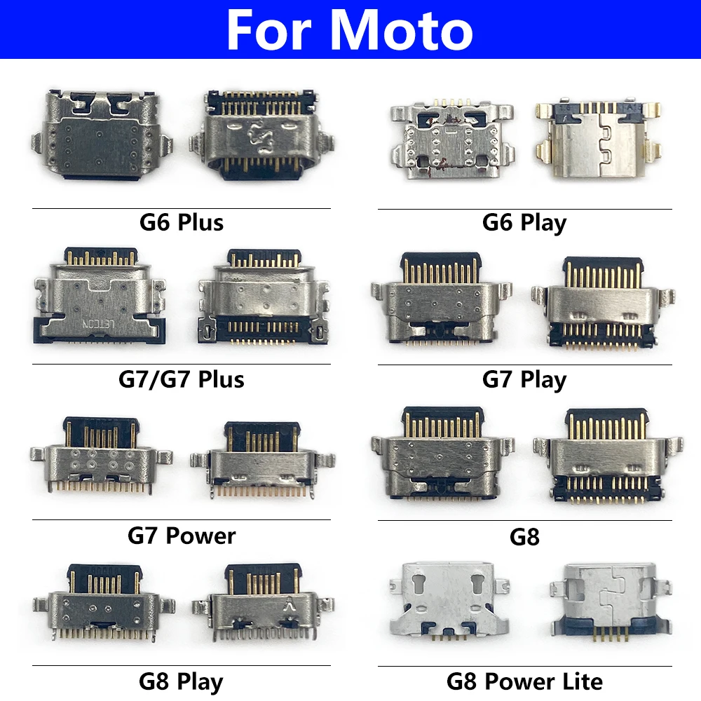 10Pcs，New USB Charging Port Connector Charge Jack Socket Plug tail plug For Moto One G3 G4 G5 G5S G6 Play G7 Plus G8 Power Lite