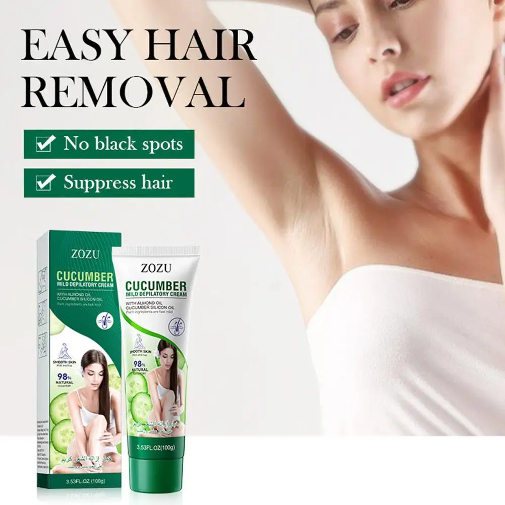 

100g Fast Hair Removal Cream Green Melon Painless Inhibitor Arm Armpit Legs Permanent Depilatory For Men Women O9Q7