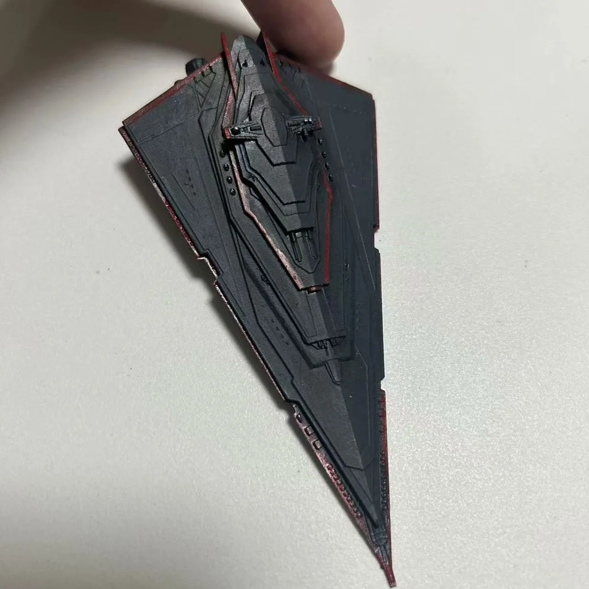 

10-сантиметровая готовая модель Звездного разрушителя класса «Воскрешение», напечатанная фотополимеризацией, статическая модель корабля, игрушка-украшение, модель военного корабля