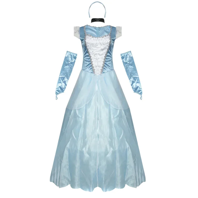 New 2025 Halloween Cinderella Costume Sexy Princess Snow Whit Fantasia Fancy Dress For Adult Women X159