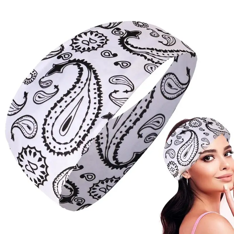 Gym Headband Sport Headband Hemiyan Style Printed Quick Absorbent Super Slim Comfortable Lightweight Sweat Absorbing Headband