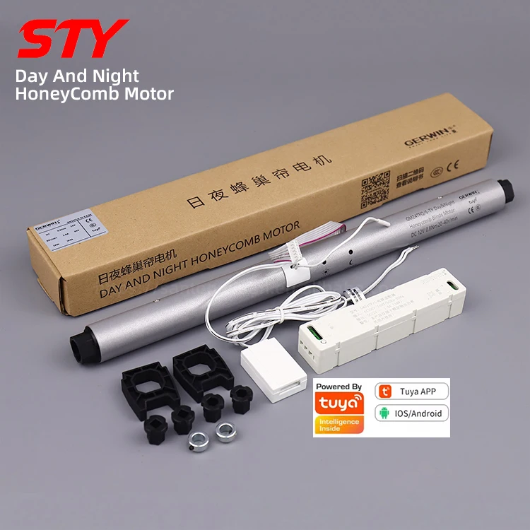 

24 мм дневные и ночные рулонные жалюзи с медовым гребнем, двигатель с трубчатым двигателем, бесшумные рулонные жалюзи ES, жалюзи