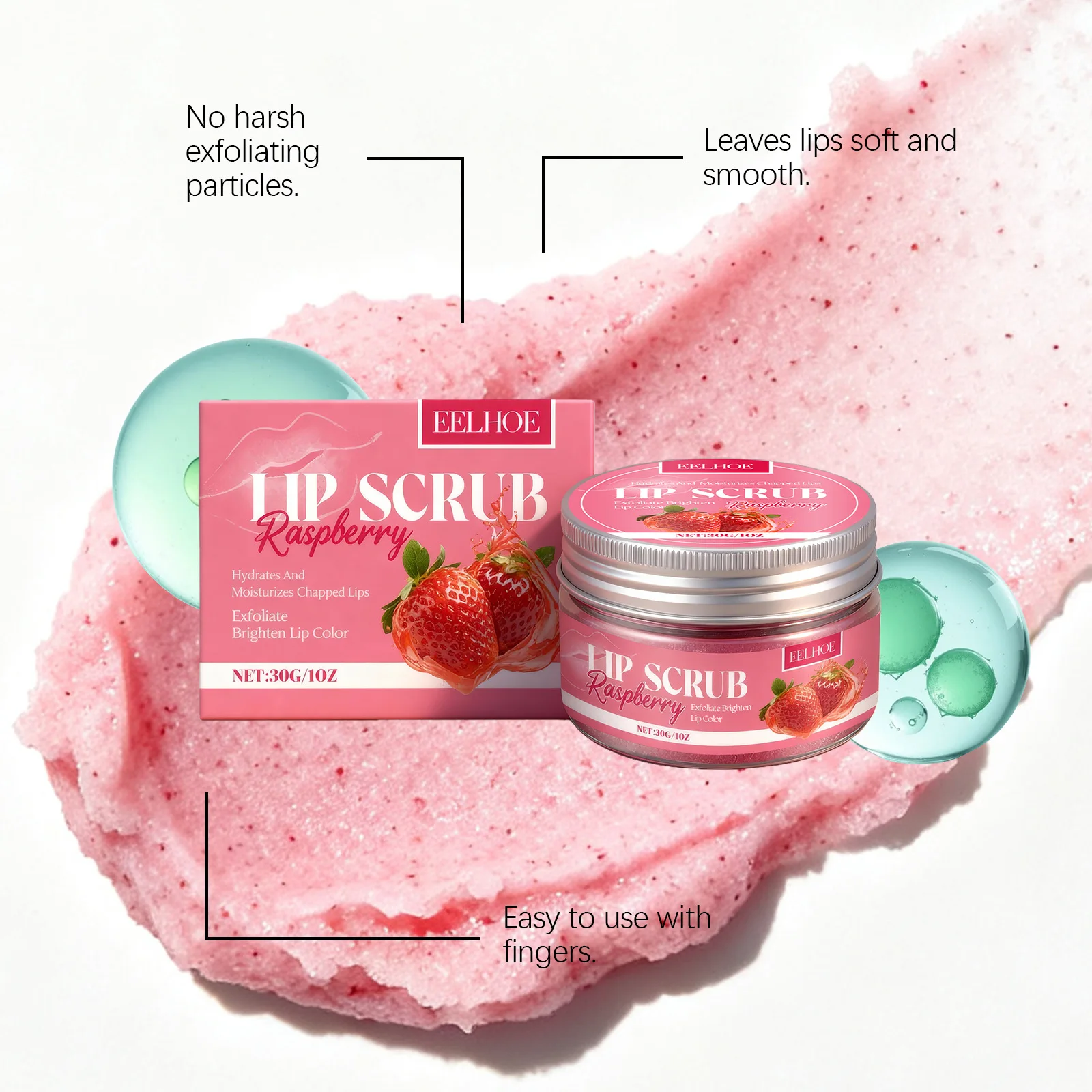 Eelhoe Strawberry Lip Scrub Cream Lasting Moisturizing Keep Plumping Daily Care Makeup Cosmetics For Dark Lip Nourishing Scrubs
