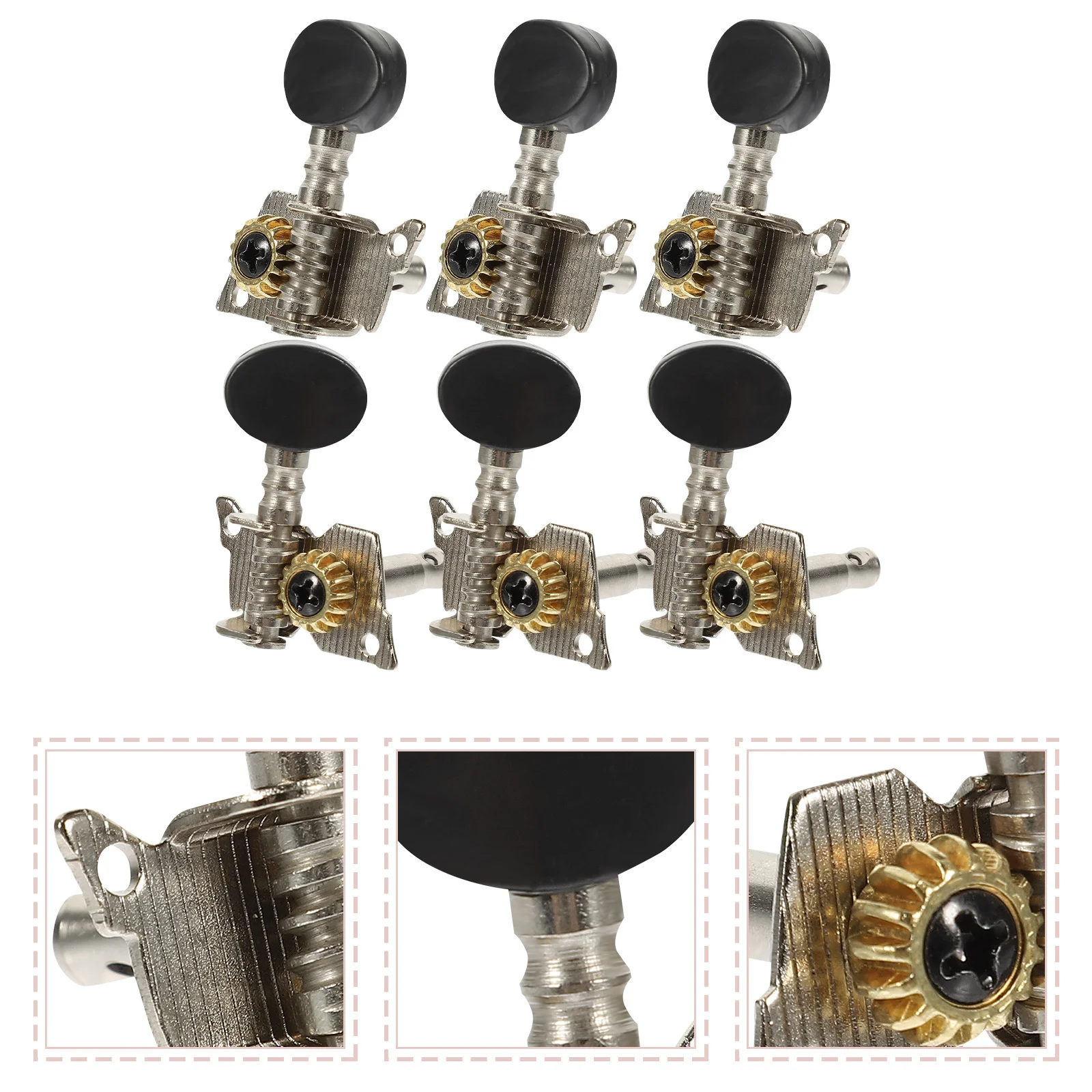 

6Pcs Metal Guitar Tuner Pegs High Precision Tuning Keys for Acoustic Folk Guitar Instrument Repair Kit Reliable Tuning Stability