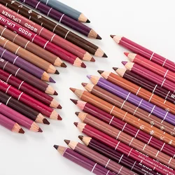 1PC Professional Wood Lip Liner Waterproof Lady Charming Lip Liner Soft Pencil Makeup Women's Long Lasting Cosmetic Tool 28Color