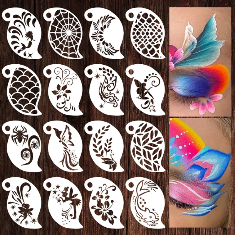 

Facial Oil Painting Hollow Template Reusable Ball Party Eyebrow Eye Face Stencil DIY Body Art Tattoo Makeup Tools Art Painting