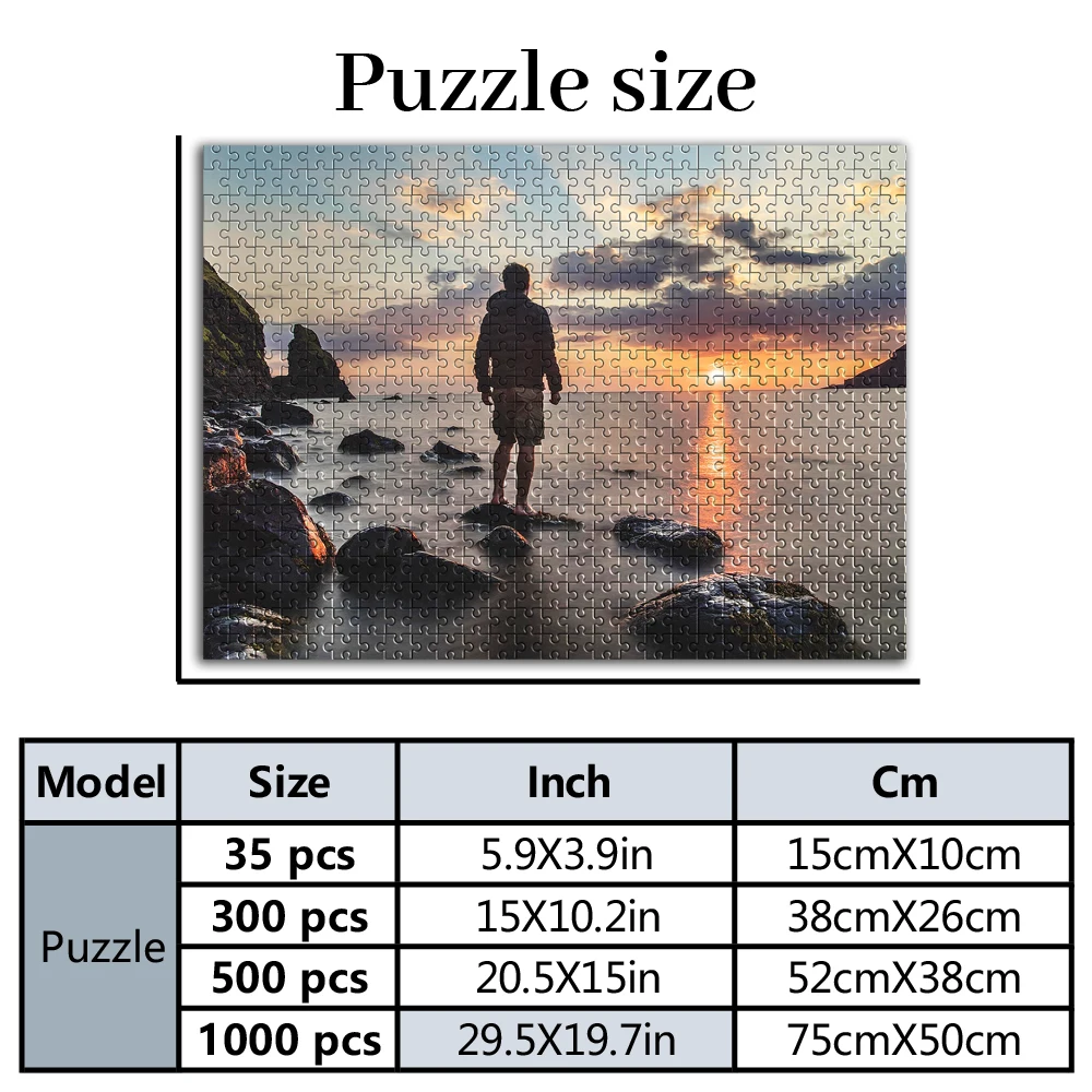 35/300/500/1000pcs Personalized Custom Photo Puzzle scenery photo Customize Your Puzzle To Create An One-Of-A-Kind Present.