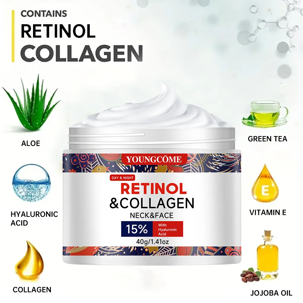 YOUNGCOME Face Skin Care Cream Collagen Retinol Anti-Wrinkle Acne Treatment Moisturizing Shrink Pores Whitening Dark Spots Cream