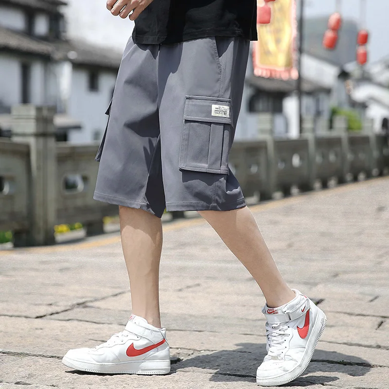 

Men's work shorts; summer comfort; multi-pocket; outdoor leisure sport beach pants; elastic waistband
