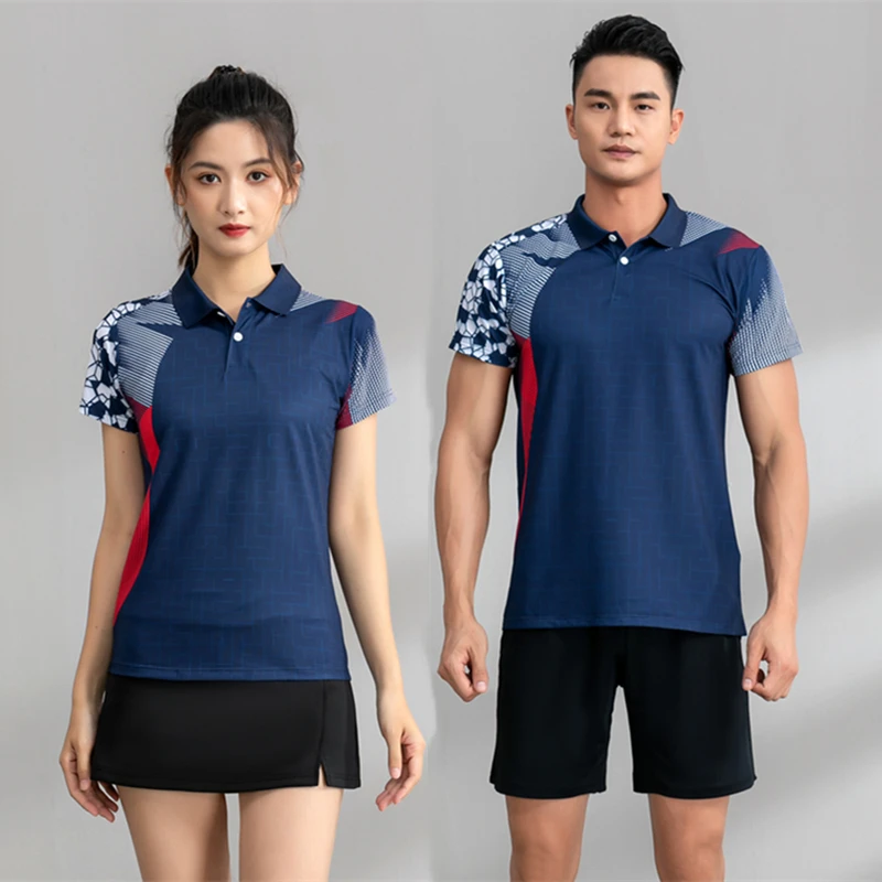 High End Tennis Shirts Women Men Badminton Uniforms Turndown Collar Table Tennis Shirt Shorts Skorts Training Polo Sports Skirts