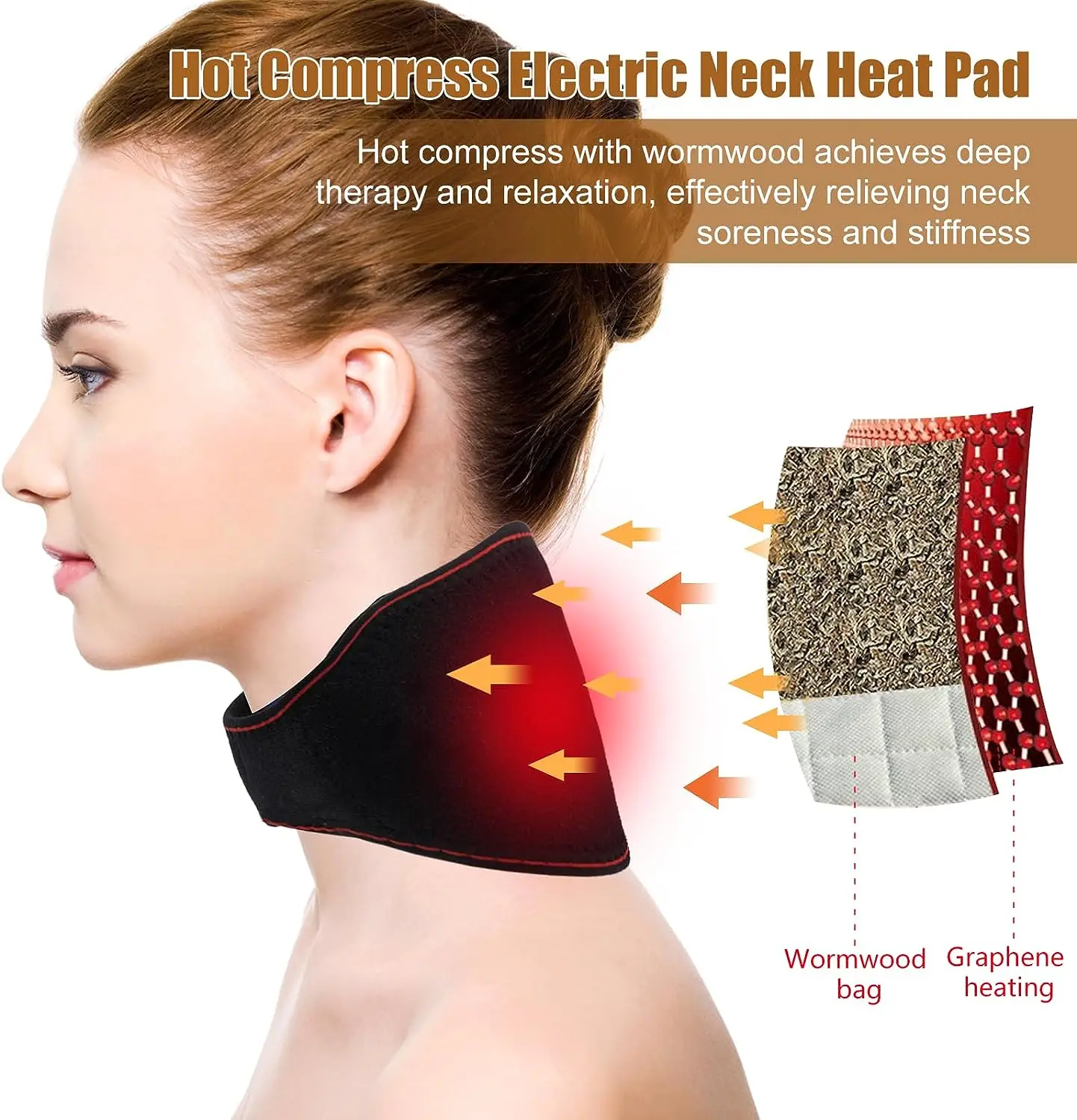 Neck Strap Adjustable Electric Heating Neck Brace Portable Safe Cervical Vertebra Therapy Device Pain Relieve Portabale Warmer